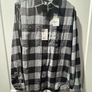 Sonoma Men's Black and Gray Plaid Shirt